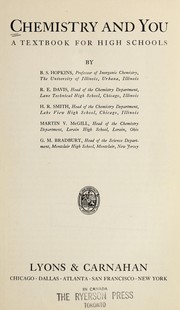 Cover of Chemistry and you by B. S. Hopkins