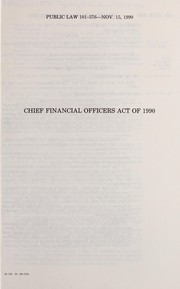 Front cover of Chief Financial Officers Act of 1990 by United States