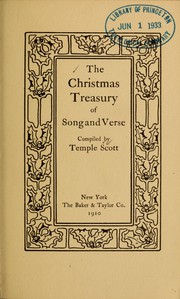Front cover of The Christmas treasury of song and verse by Scott, Temple