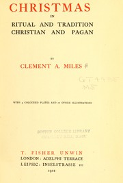 Front cover of Christmas in ritual and tradition, Christian and Pagan by Clement A. Miles