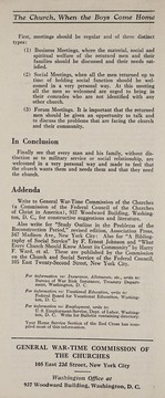 Front cover of The church, when the boys come home by General War-Time Commission of the Churches