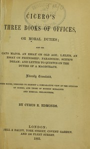 Front cover of Cicero's three books of offices of moral duties by Cicero