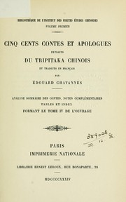 Front cover of Cinq cents contes et apologues by Édouard Chavannes