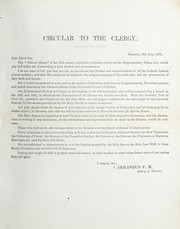 Front cover of Circular to the clergy by Catholic Church. Diocese of Toronto. Bishop (1850-1860 : Charbonnel)