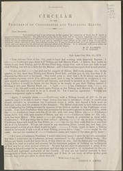 Front cover of Circular to the presidents of conferences and traveling elders by Joseph F. Smith