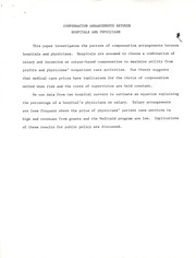 Front cover of Compensation arrangements between hospitals and physicians by Roger D. Feldman