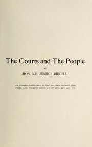 Front cover of The courts and the people by William Renwick Riddell