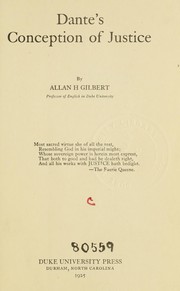 Front cover of Dante's conception of justice by Allan H. Gilbert