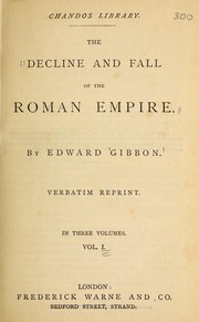 Cover of The decline and fall of the Roman Empire by Edward Gibbon