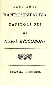 Front cover of Dell' arte rappresentativa capitoli sei by Luigi Riccoboni