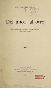 Front cover of Del uno ... al otro by Juan Agustín García
