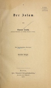 Front cover of Der Islam by Emanuel Oscar Menahem Deutsch
