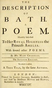 Front cover of A description of Bath by Mary Chandler
