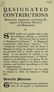 Cover of Designated contributions by Unknown