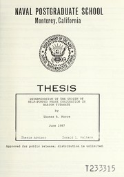 Front cover of Determination of the origin of self-pumped phase conjugation in barium titanate by Thomas R. Moore