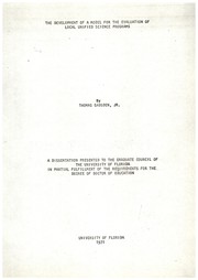 Front cover of The development of a model for the evaluation of local unified science programs by Thomas Gadsden