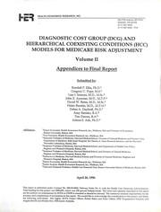 Front cover of Diagnostic cost group (DCG) and hierarchical coexisting conditions (HCC) models for Medicare risk adjustment by Randall P. Ellis