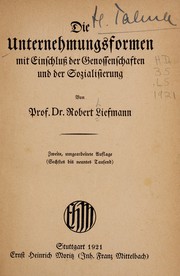 Cover of Die unternehmungsformen by Robert Liefmann
