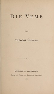 Cover of Die Veme by Theodor Lindner