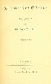 Cover of Die weissen Götter by Stucken, Eduard