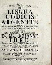 Front cover of Dissertatio academica de lingua Codicis Argentei by Johan Ihre