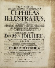 Cover of Dissertatione philologica Ulphilas illustratus by Johan Ihre