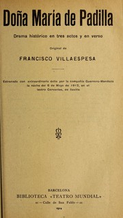 Cover of Doña María de Padilla by Francisco Villaespesa