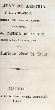 Cover of Don Juan de Austria, o, La vocación by Casimir Delavigne