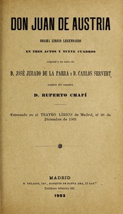 Front cover of Don Juan de Austria by Ruperto Chapí