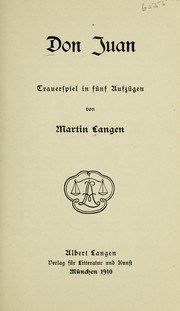 Cover of Don Juan by Martin Langen