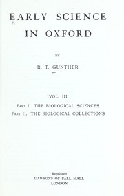 Front cover of Early science in Oxford ... by R. T. Gunther