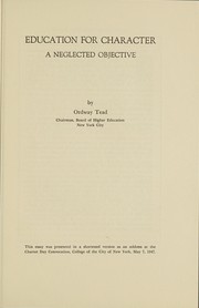 Cover of Education for character by Ordway Tead