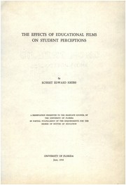 Front cover of The effects of educational films on student perceptions by Robert Edward Krebs