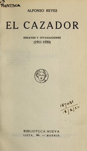 Cover of El cazador by Reyes, Alfonso