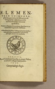 Front cover of Elementale cosmographicum, quo totius & astronomiæ & geographiæ rudimenta, certissimis breuissimisq́ue docentur apodixibus by Martin Borrhaus