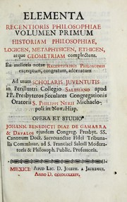 Front cover of Elementa recentioris philosophiae by Juan Benito Díaz de Gamarra