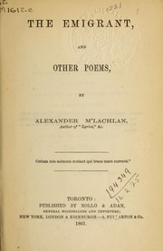 Cover of The emigrant by McLachlan, Alexander