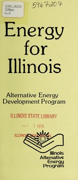 Front cover of Energy for Illinois by Illinois Institute of Natural Resources