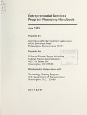 Cover of Entrepreneurial services program financing handbook by Unknown