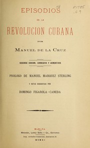 Front cover of Episodios de la revolucion cubana by Manuel de la Cruz