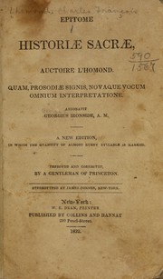 Cover of Epitome historiæ sacræ by Charles François Lhomond