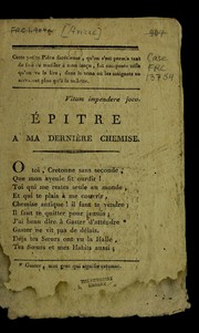 Front cover of Épître à ma dernière chemise by J.-B Avisse