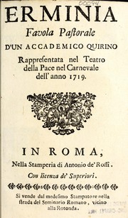 Front cover of Erminia by Domenico Ottavio Petrosellini