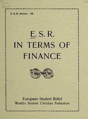 Cover of E.S.R. in terms of finance by World's Student Christian Federation