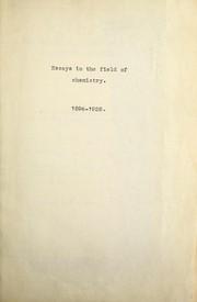 Front cover of [Essays in the field of chemistry] by Unknown