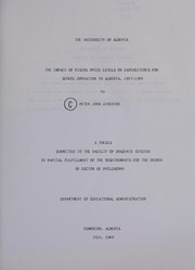 Cover of The impact of rising price levels on expenditures for school operation in Alberta, 1957-1965 by Peter J. Atherton