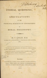 Cover of Ethical questions by T. Cogan