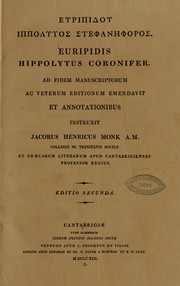 Front cover of Euripidis Hippolytus coronifer ... by Euripides