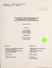 Front cover of Evaluation of the grant program for rural health care transition by Jeanette M. Bergeron