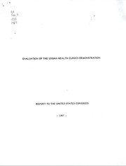 Front cover of Evaluation of the urban health clinics demonstration by William Lee Roper
